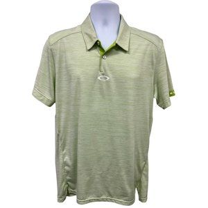 Oakley Men's Short Sleeve Green Blend Pin Stripe Polo Shirt Size Large